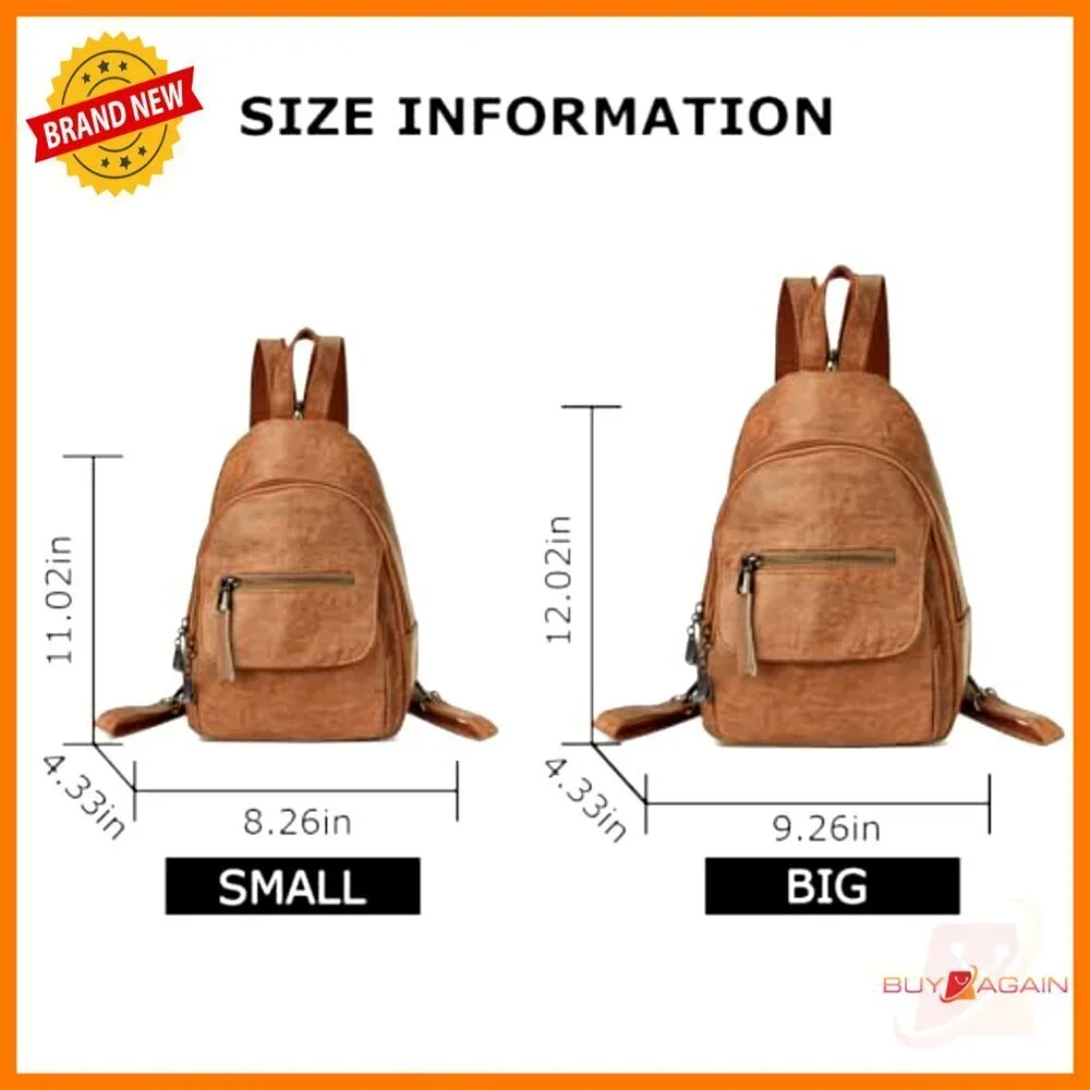 Convertible PU Leather Backpack Purse with Anti-Theft Pockets